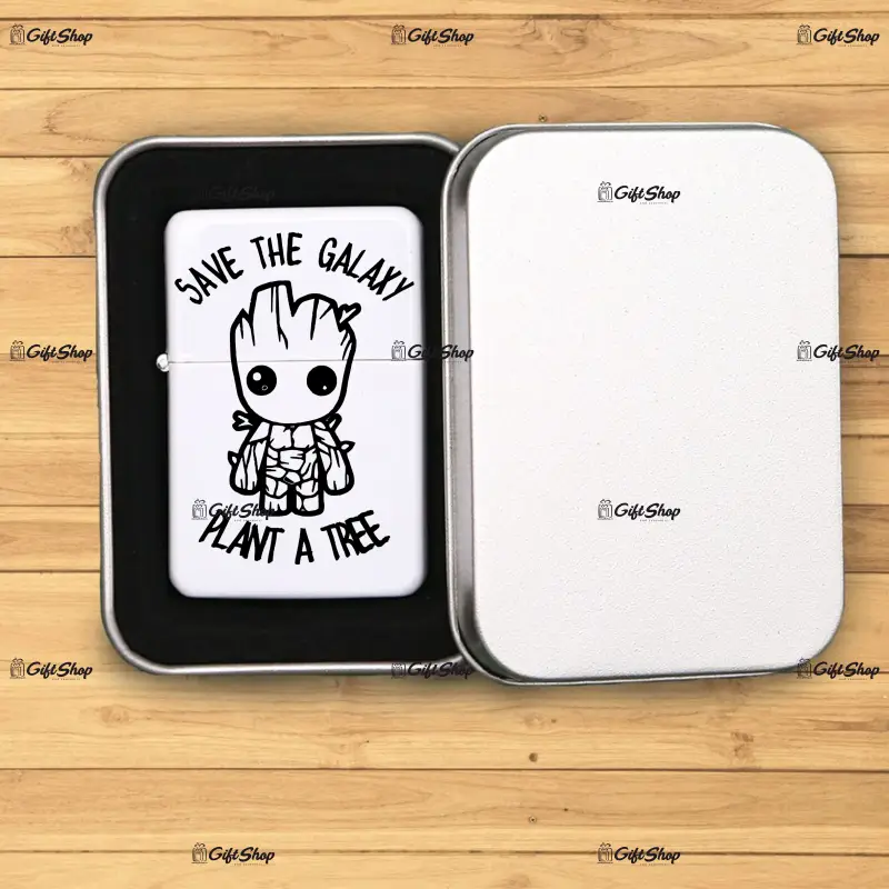 Save the galaxy plant a tree, bricheta metalica gravata laser cu mesaj